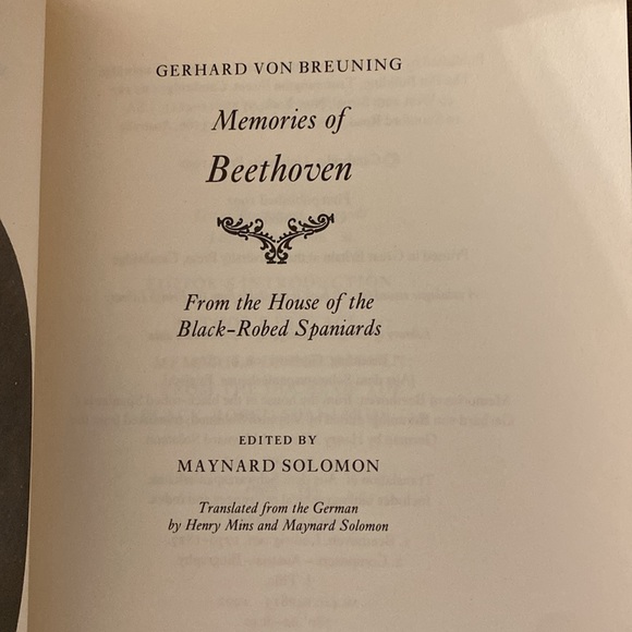 Memories of Beethoven Gerhard von Breuning Edited by Maynard Solomon (paperback) - Picture 2 of 10